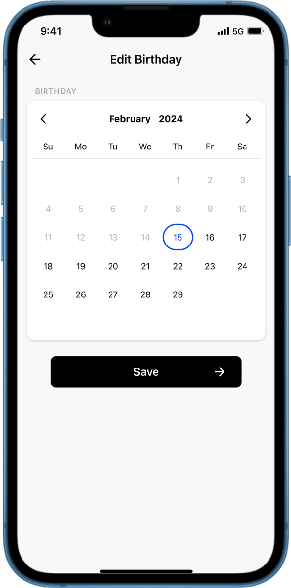 iOS preview for Simple Date Picker