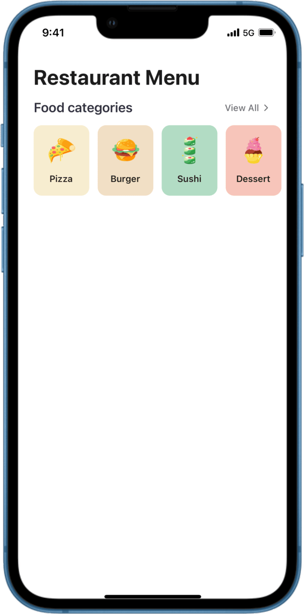 iOS preview for Simple Horizontal Card List with Pictures