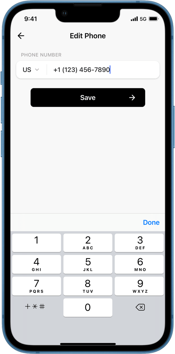 iOS preview for Phone Number Input Group