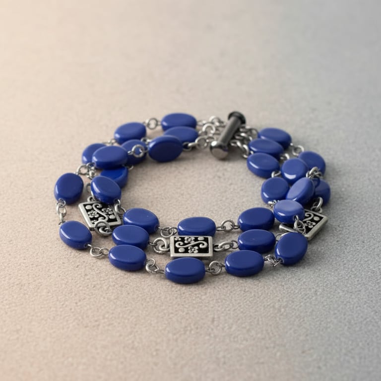 Blue Czech Glass Alf Instrument Set