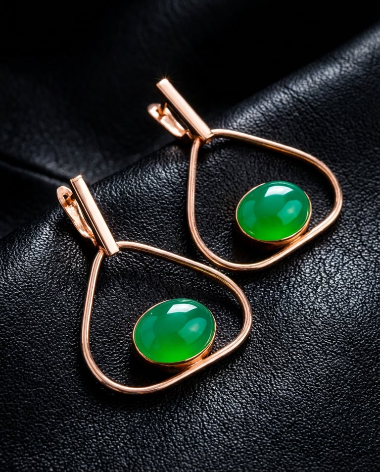 Green Onyx Leverback Drop Earrings