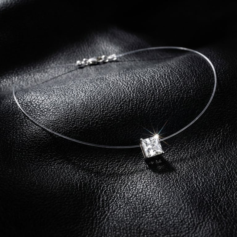 Sterling Silver Princess-Cut Cubic Zirconia Necklace