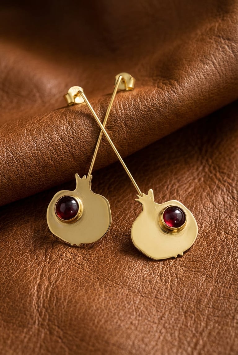 Sterling Silver Pomegranate Drop Earrings