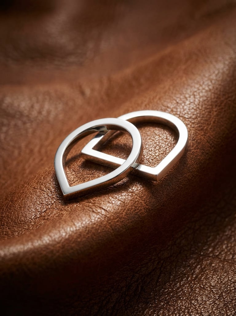 Handmade Sterling Silver Sculptural Ring Pair