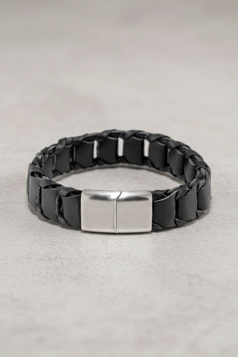 Unisex Engravable Bracelet with Leather