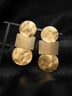 Matte Silver Geometric Earrings with Gold Coating