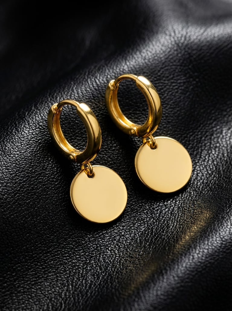 Glossy Sterling Silver Luminous Horizon Disc Earrings