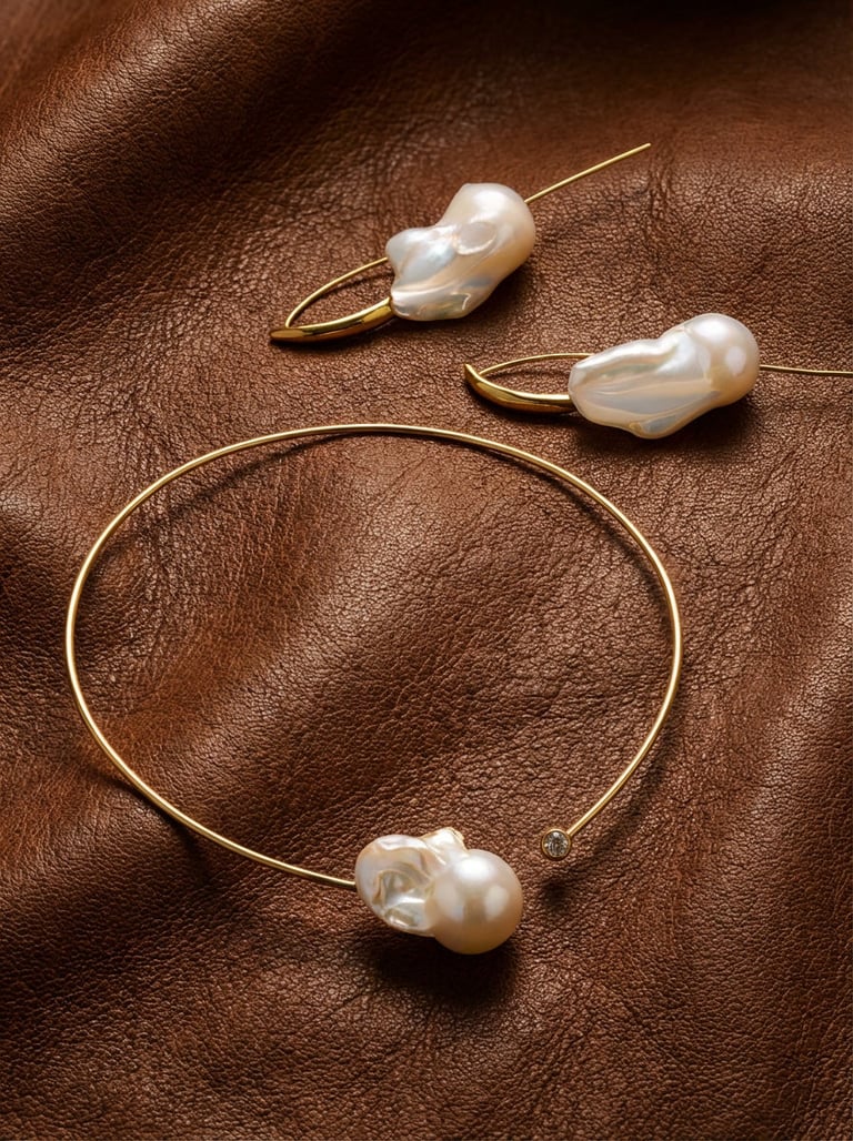 Baroque Radiance Choker & Earrings Set