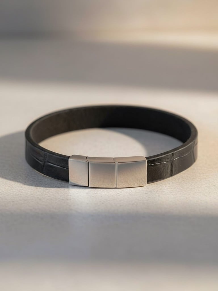 Custom Engraved Leather Bracelet