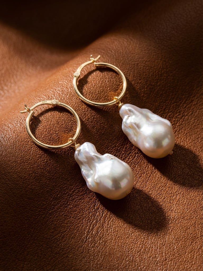 Teardrop Pearl Elegance on Glossy Hoop Lever-backs
