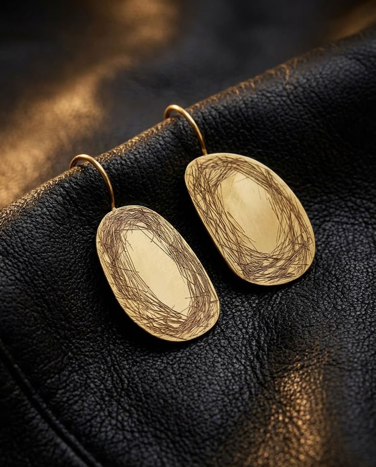 Hand-Engraved Gilt Brass Drops