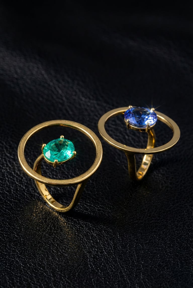 Hinged Hoop Ring with Oval Gemstone