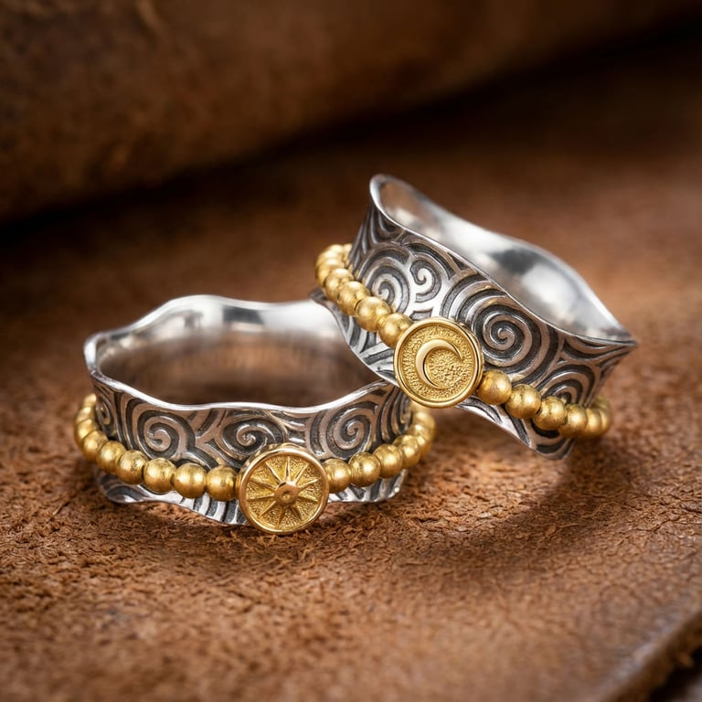 Celestial Spin: The Sun and Moon Spinner Rings