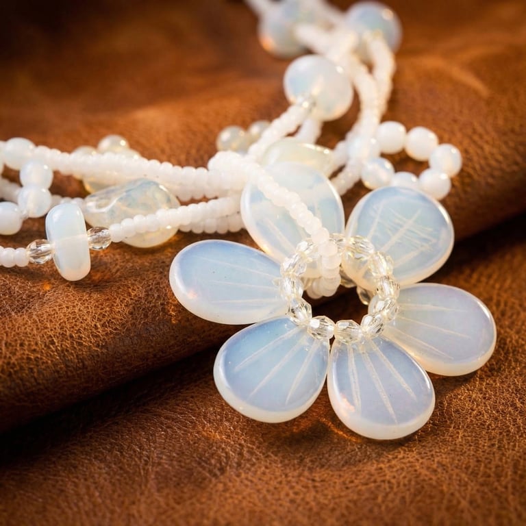 Artisan Czech Glass Flower Pendant Necklace
