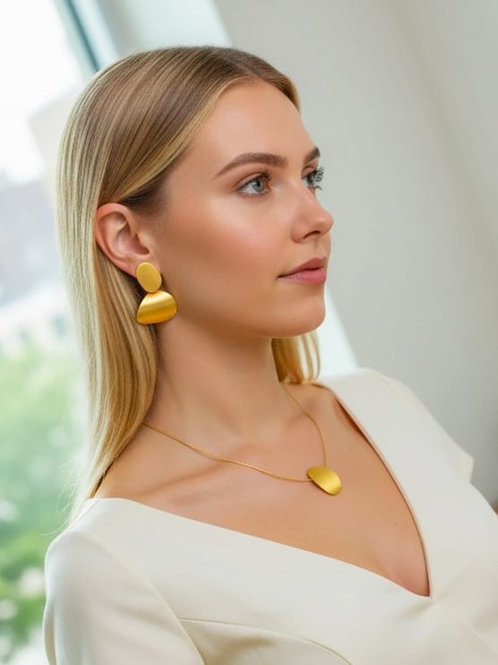 Asymmetric Oval and Teardrop Jewellery Suite