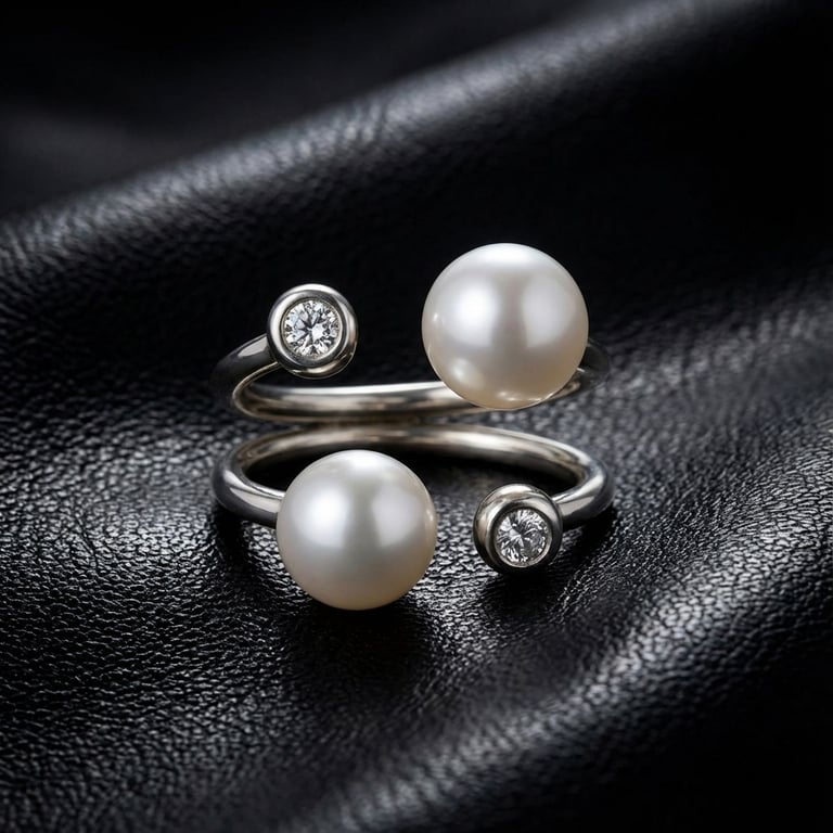 Sterling Silver Pearl and Zirconia Ring