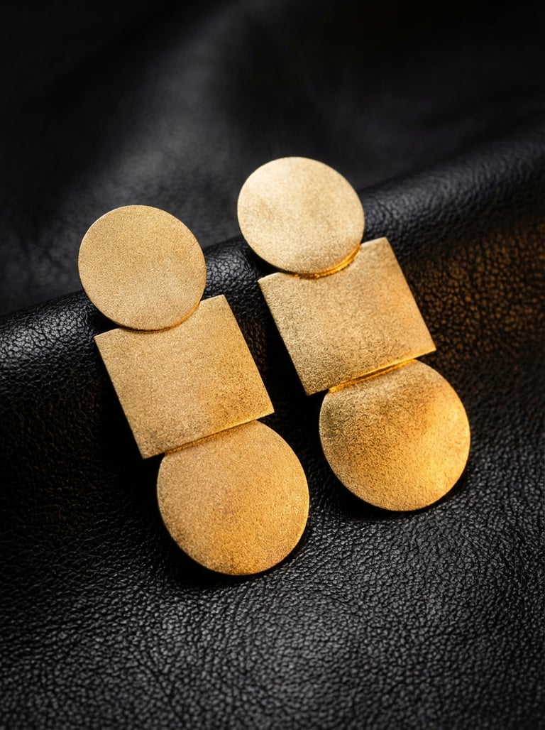 Modernist Geometric Drop Earrings