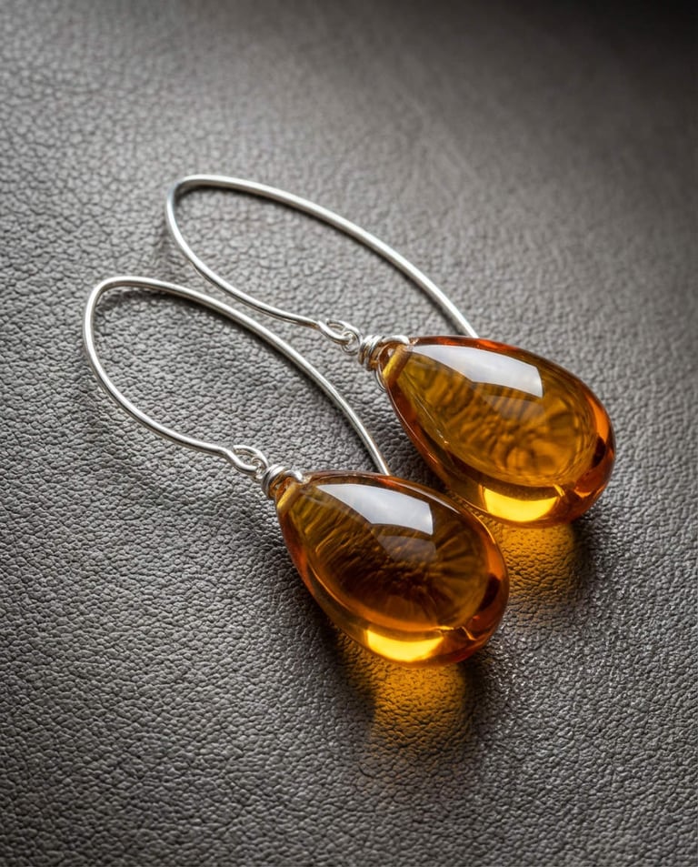 Amber Raindrop Radiance Earrings