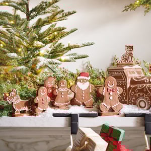 Handcrafted Ceramic Gingerbread Village People - Set of 7