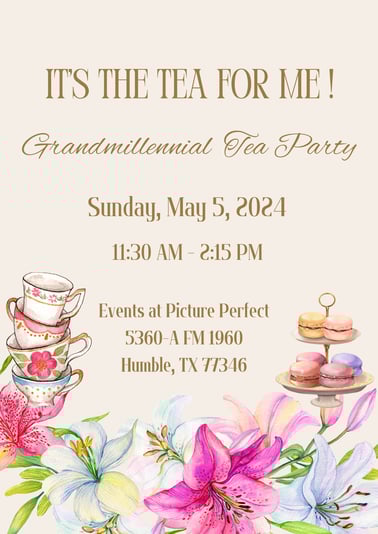 Blue Mint Floral Illustrated Tea Party Invitation (2)