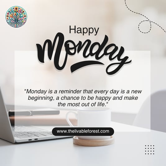 White And Grey Modern Happy Monday Instagram Post