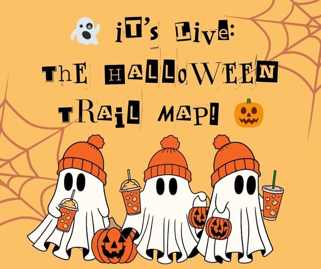 Orange and White Cute Ghosts Halloween Greeting Facebook Post