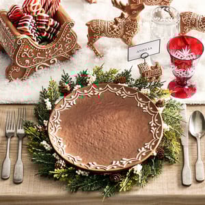 Gingerbread Stoneware Dinner Plates - Set of 4
