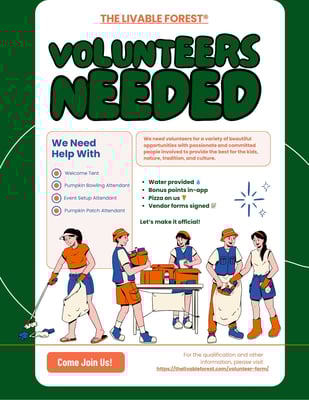 Blue White Modern Simple Local Community Volunteer Needed Info Flyer