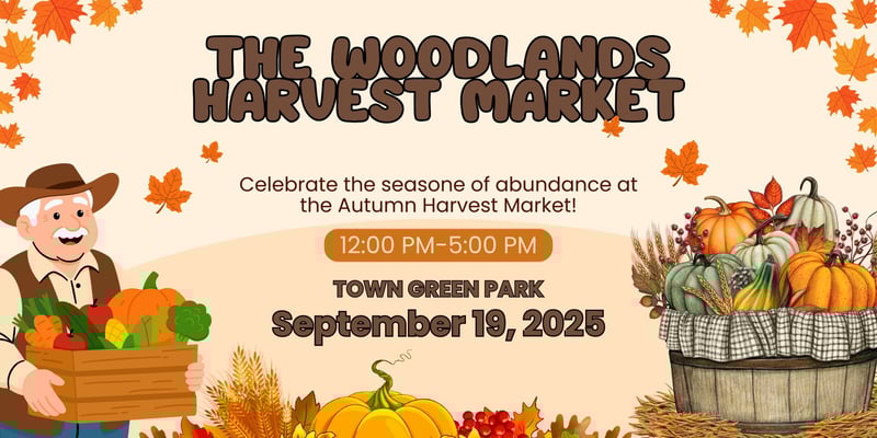 Cream and Orange Ilustrated Autumn Harvest Market Banner Lanscape