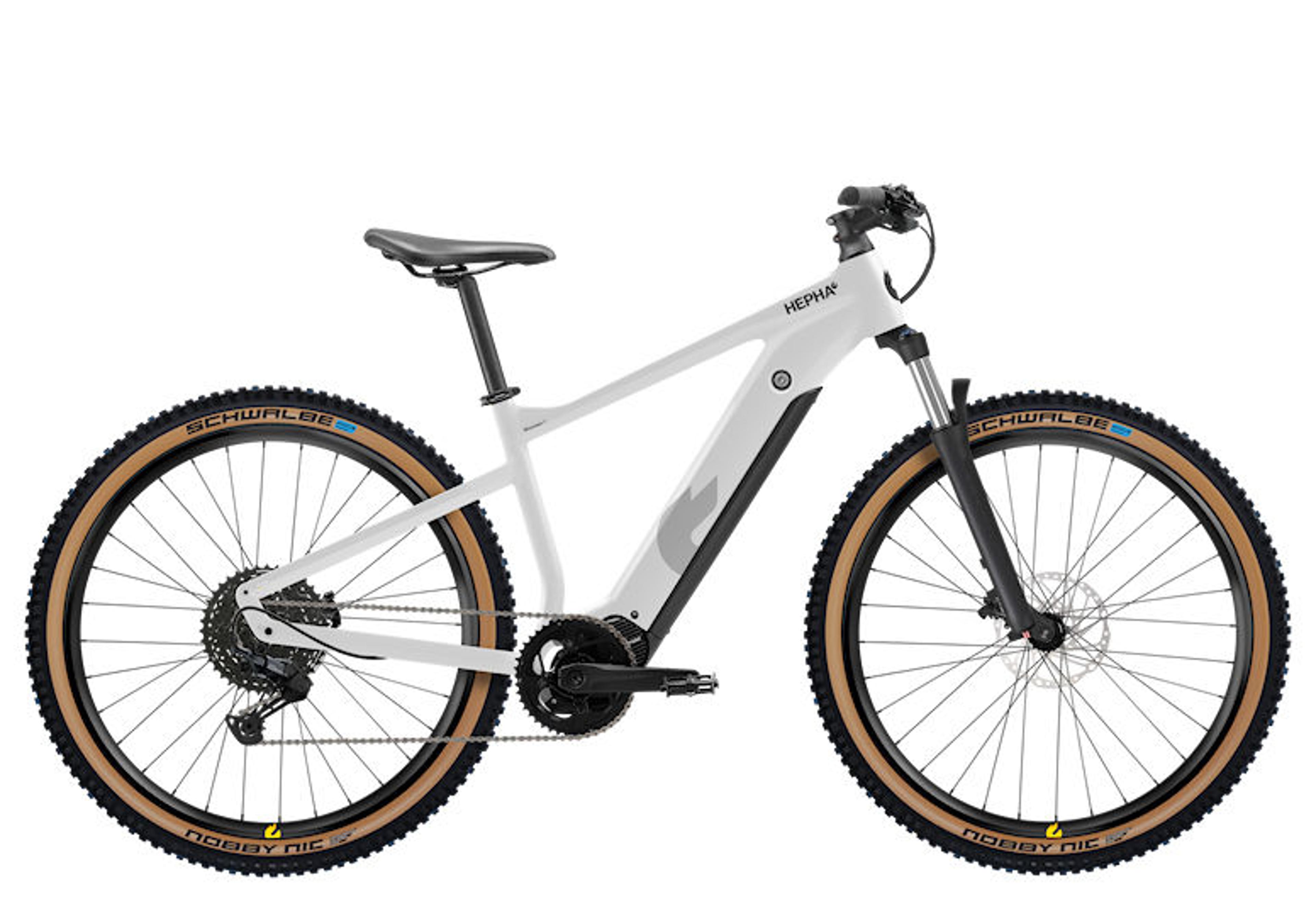 HEPHA Mountain 7 Long Range E-Mountainbike (weiss) 1