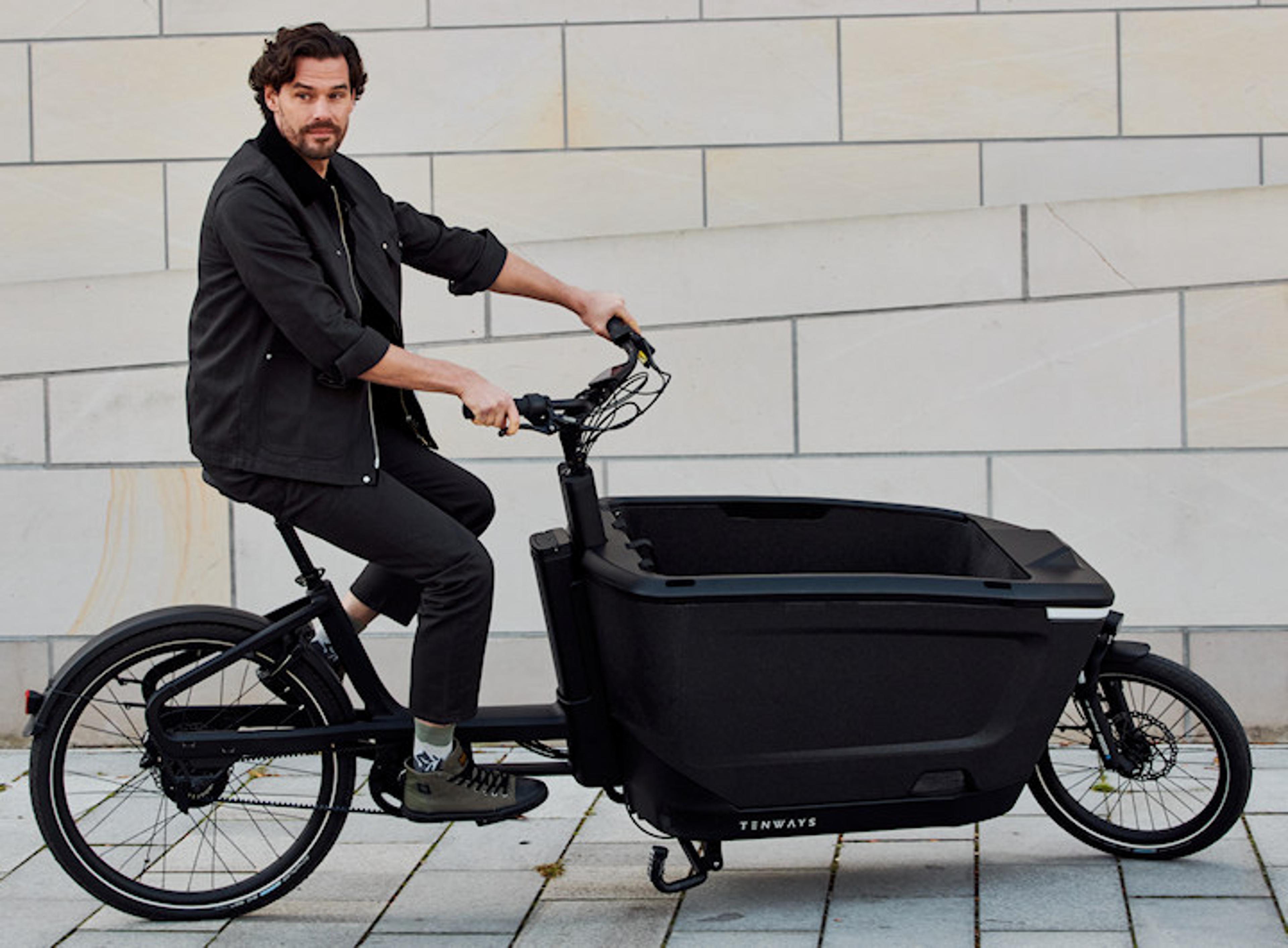 TENWAYS Cargo One E-Lastenrad (schwarz) 3