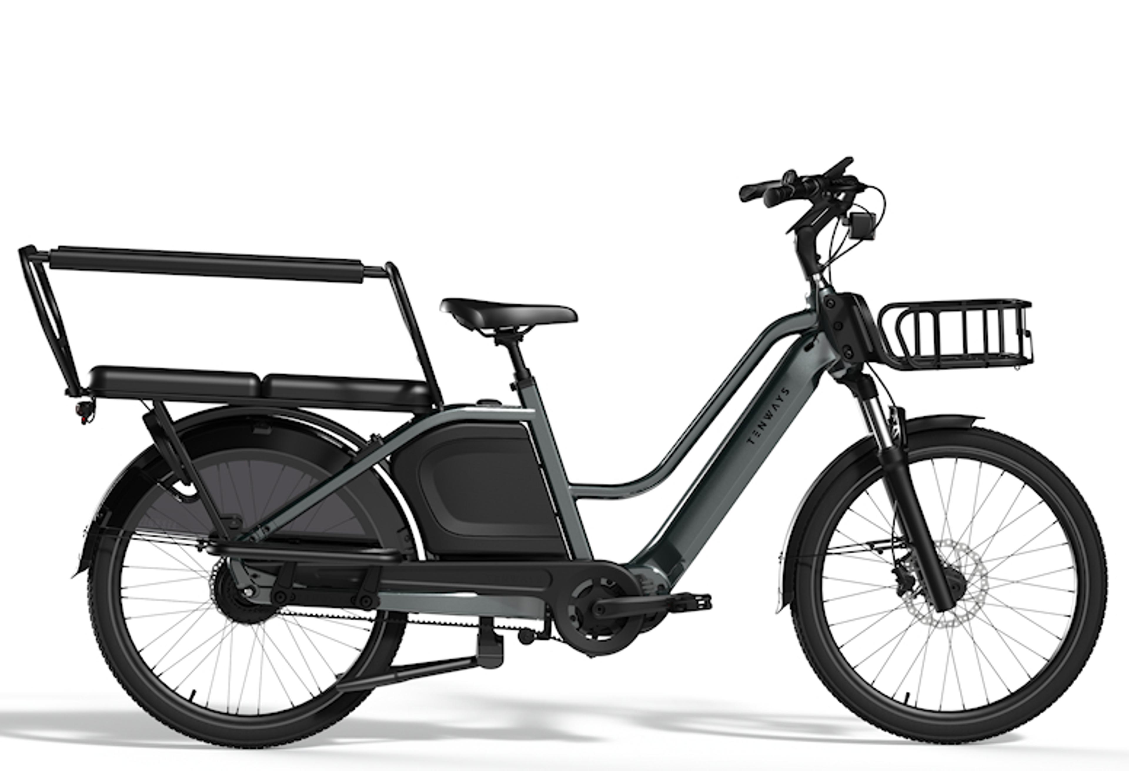 TENWAYS Longtail Duo E-Lastenrad (grau) 1