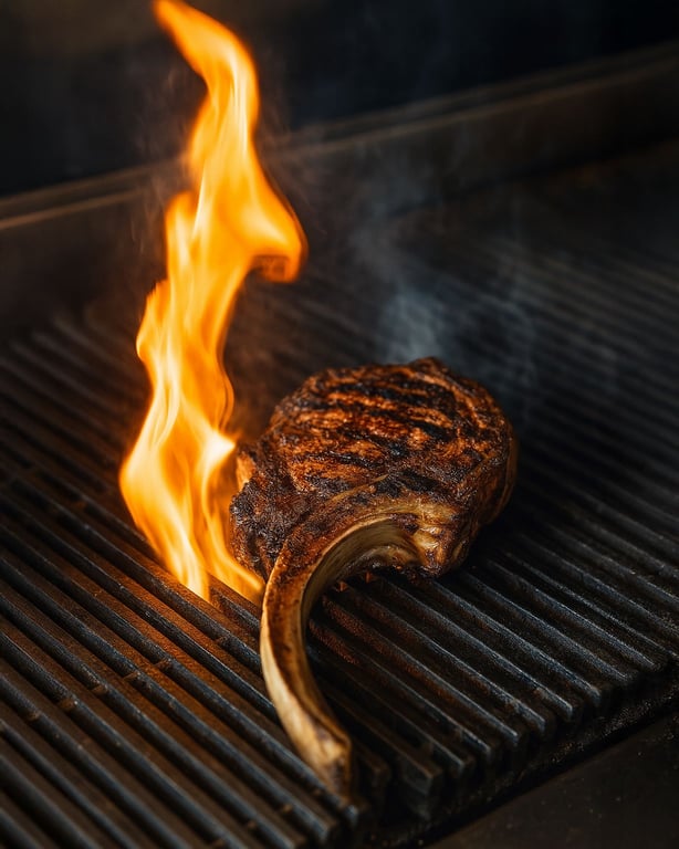 Premium dry-aged ribeye with perfect searing