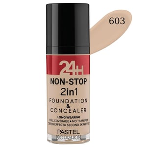 Pastel 24H Non-Stop 2 in 1 Foundation and Concealer 603 Ivory: