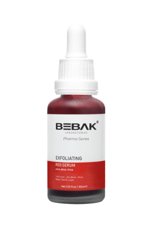 Bebak - Pharma 15٪ Aha 2٪ Bha-pha Skin Tone Equalizing and Renewing Exfoliating Peeling Red Serum 30 ml