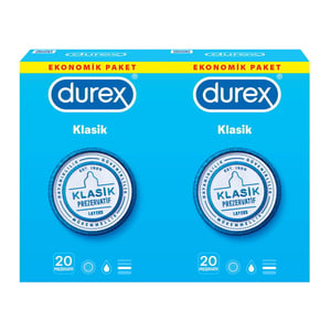 Durex - ديوركس واقي ذكري كلاسيكي 40 قطعة