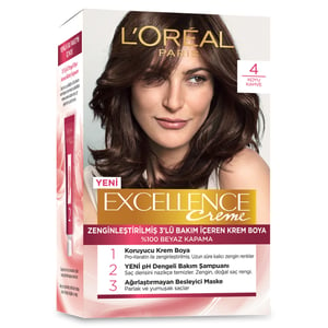 Loreal Paris Excellence Creme Hair Dye - 4 Dark Brown - Excellence