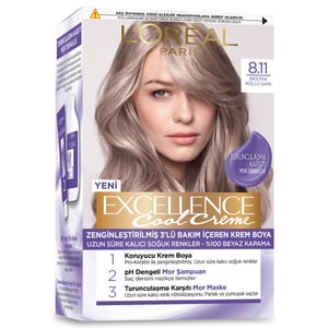Loreal Paris Excellence Cool Creme Hair Dye 8.11 Extra Ashy Blonde - Excellence