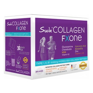 Suda Collagen / سودا كولاجين - سودا كولاجين فكسون طعام تكميلي غير منكه 30 × 12 غرام: