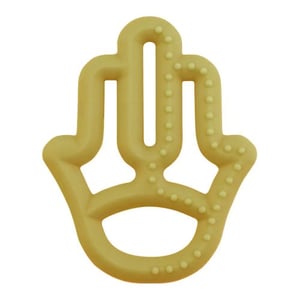 OiOi Mother's Hand Silicone Teether 3Month+ Yellow