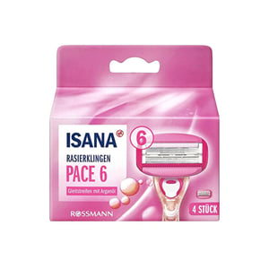 Isana Replacement Razor Blades with 6 Blades for Women