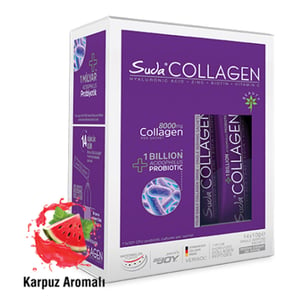 Suda Collagen / سودا كولاجين - مكمل غذائي سودا بالكولاجين بنكهة البطيخ 14x10 غرام - كيس مسحوق: