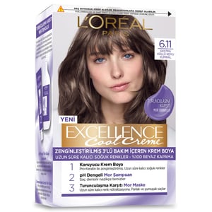 Loreal Paris Excellence Cool Creme Hair Dye 6.11 Extra Ashy Dark Auburn - Excellence