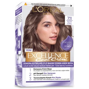 Loreal Paris Excellence Cool Creme Hair Dye 7.11 Extra Ashy Auburn - Excellence