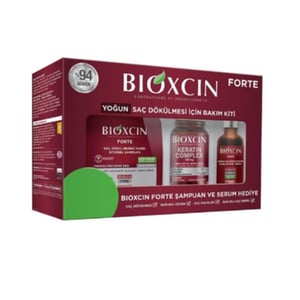 بيوكسين/Bioxcin مجموعة بيوكسين فورتي لتساقط الشعر المكثف: مصل بيوكسين فورتي + كيراتين 60 كبسولة + شامبو