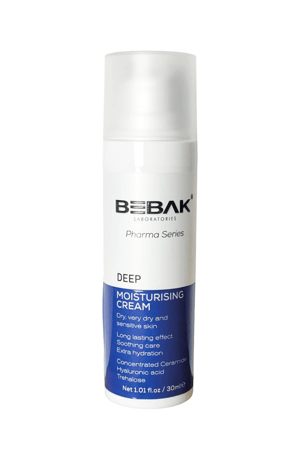 Bebak - كريم مرطب فعال بعمق فارما للبشرة المعرضة للتأتب ، والجافة والجافة جدًا 30 مل (سيراميد + هيالورون)