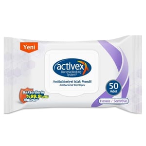 Activex Wet Wipes with Sensitive Cover 50 Pieces