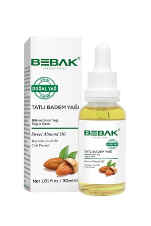 Bebak 100٪ نقي بدون إضافات زيت اللوز الحلو الطبيعي 30 مل