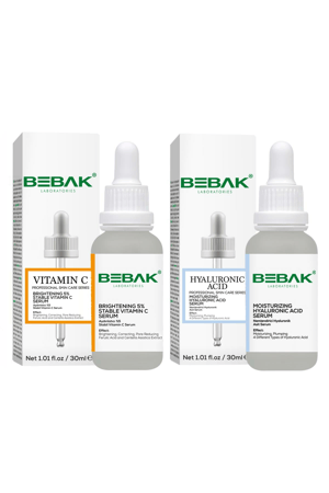 Bebak Vitamin C Serum 30 ml + Hyaluronic Acid Serum 30 ml 2-Pack Care Set