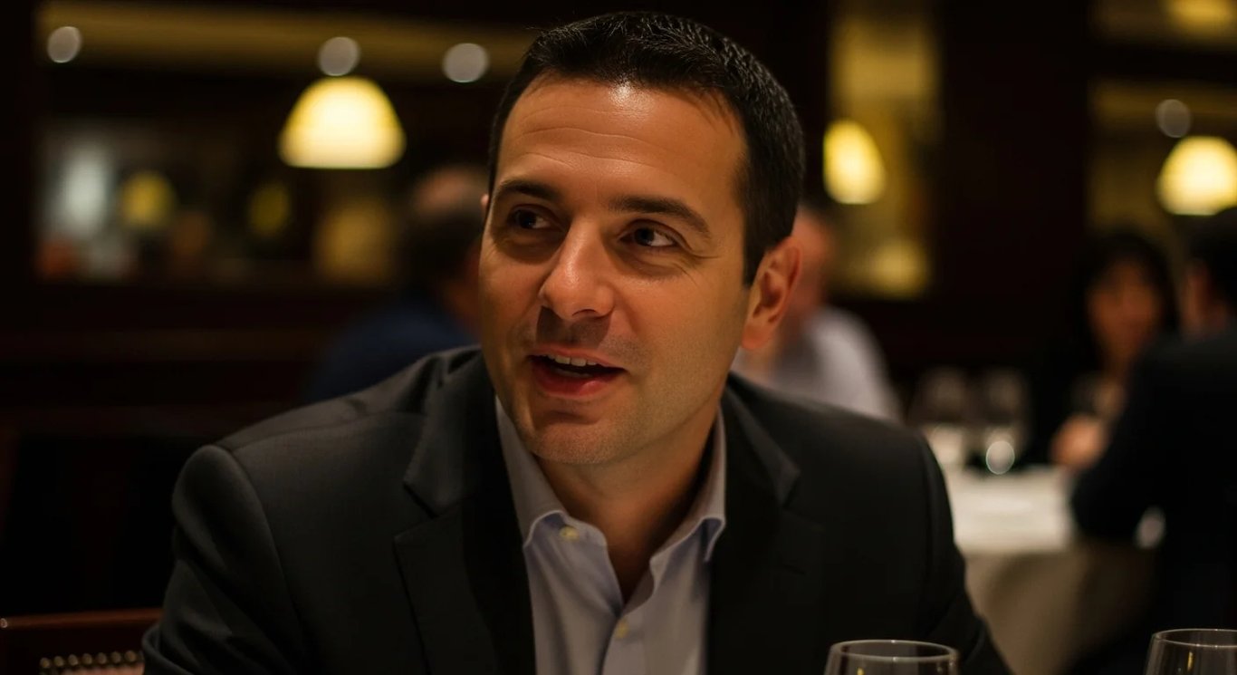 Professional networking dinner scene 9